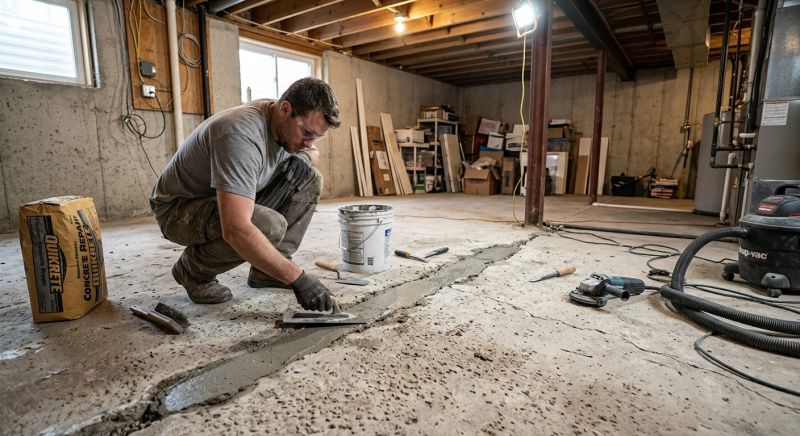 Cracked Basement Floor Repair in Walterboro, SC