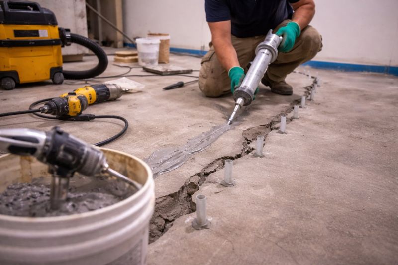 Cracked Basement Floor Repair in Walterboro, SC